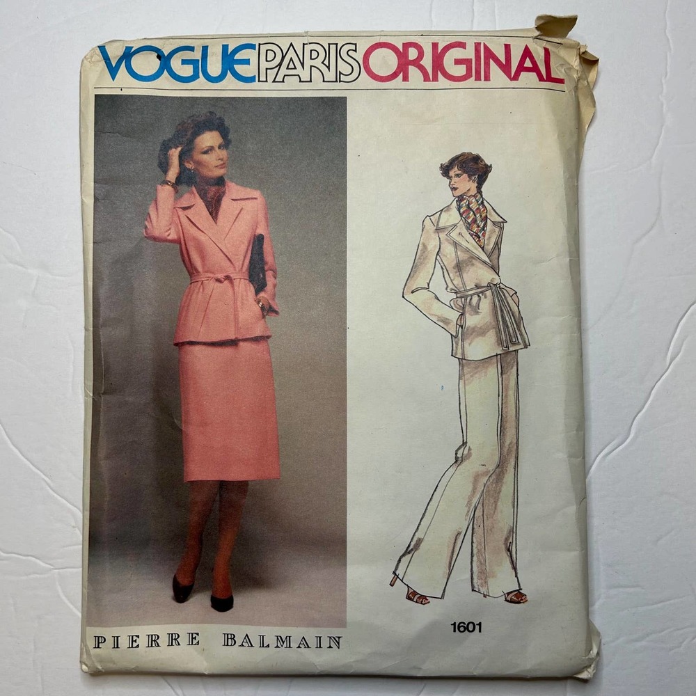 Vogue Paris Original‎ Pierre Balmain Vintage 1970's Pattern #1601 Size 16